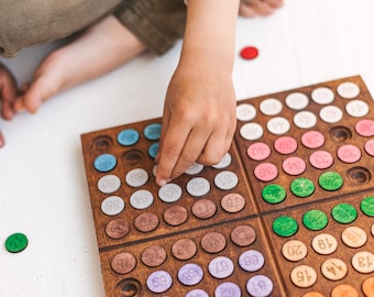 Montessori Wooden Number Board, Homeschool Math 1-100