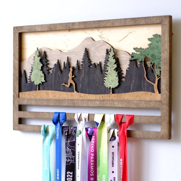 Medal display Running marathon, Custom Medal hanger, Gift for him, Birthday gift, Running gifts, medal holder, rack, Race medal holder