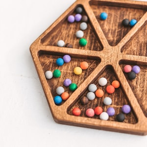 Wooden sensory trays - Montessori sensory toy - counting and color sorting sand tray