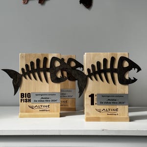 Custom Fisherman Trophy, Personalized Wooden Fishing Awards, Fishing Trophy, Custom Award, Biggest Catch, Fishing Competition, Fishing gifts