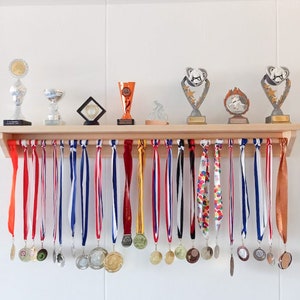 Wooden medal display hanger, holder, rack, sport gifts, Running medal holder, Medal rack, Race medal holder, custom name display case