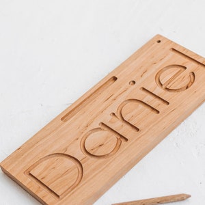 Name tracing letters board, Personalized gifts for kids, Montessori materials for writing practice,wooden, Kids educational writing practice