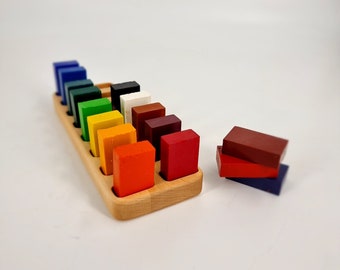 Stockmar Crayons holder, Homeschool, Preschool tools for Montessori classroom, holder for sticks or blocks, Montessori materials, 4 OPTIONS