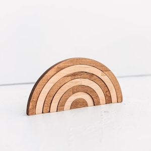 Wooden Rainbow Stacking – Balance Toy: Nurture Creativity and Coordination Learning with This Nature-Inspired Stacking Toy for Toddlers