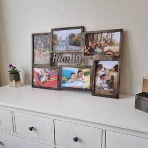Custom collage picture frames, multiple picture frame, wooden multi photo frame, wooden wall decor, personalized family gift, wood signs