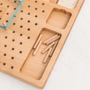 Small wooden Pegs for geoboard or pegboard for kids learning toys image 2