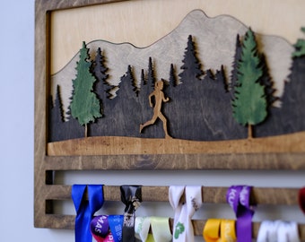 Medal display Female Running marathon, Custom hanger, Gift for her, Christmas gift, Running gifts, medal holder, rack, Race run medal holder