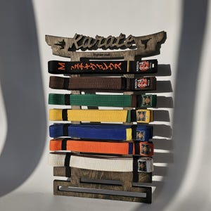 Custom name Karate Belt display, Personalized Karate belt rack, Martial arts display, kids belt rack, Martial arts rack Ju jitsu belt