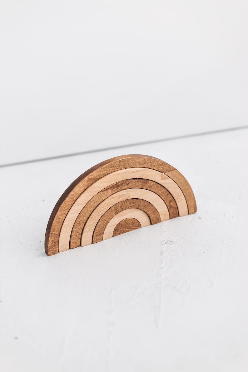 Handmade From Solid Wood Wooden Rainbow Toy Grimm S Rainbow Stacking Toy Learning School Toys Games Efp Osteology Org
