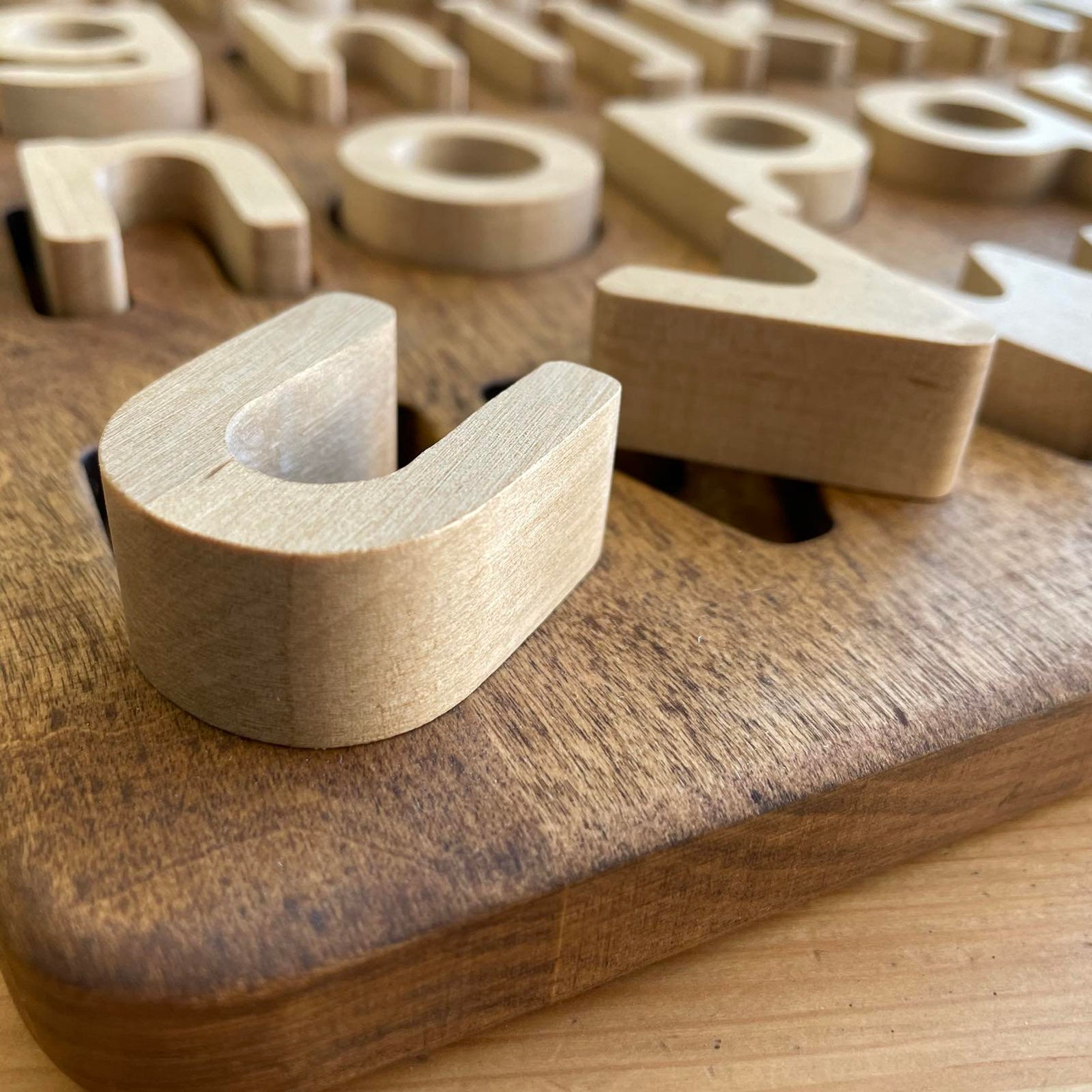 Wooden Alphabet Puzzle Montessori Letters for Toddlers and | Etsy