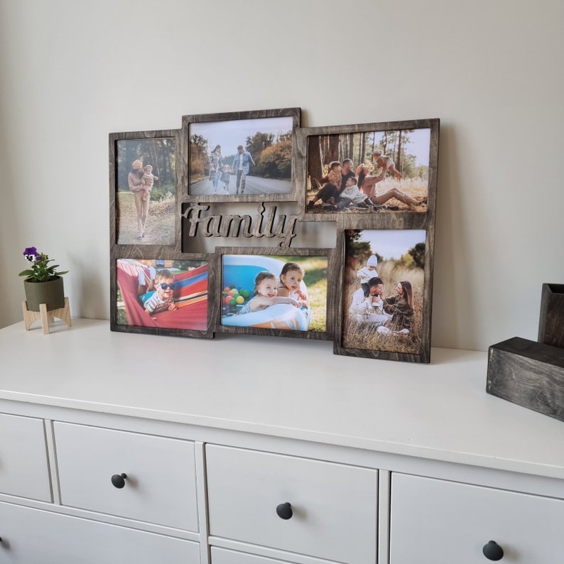 Custom collage picture frames, multiple picture frame, wooden multi photo frame, wooden wall decor, personalized family gift, wood signs