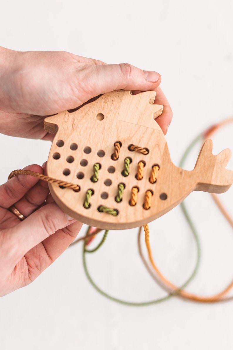 Montessori Toddler Wood Lacing Toy BIRD Threading Activities - Etsy