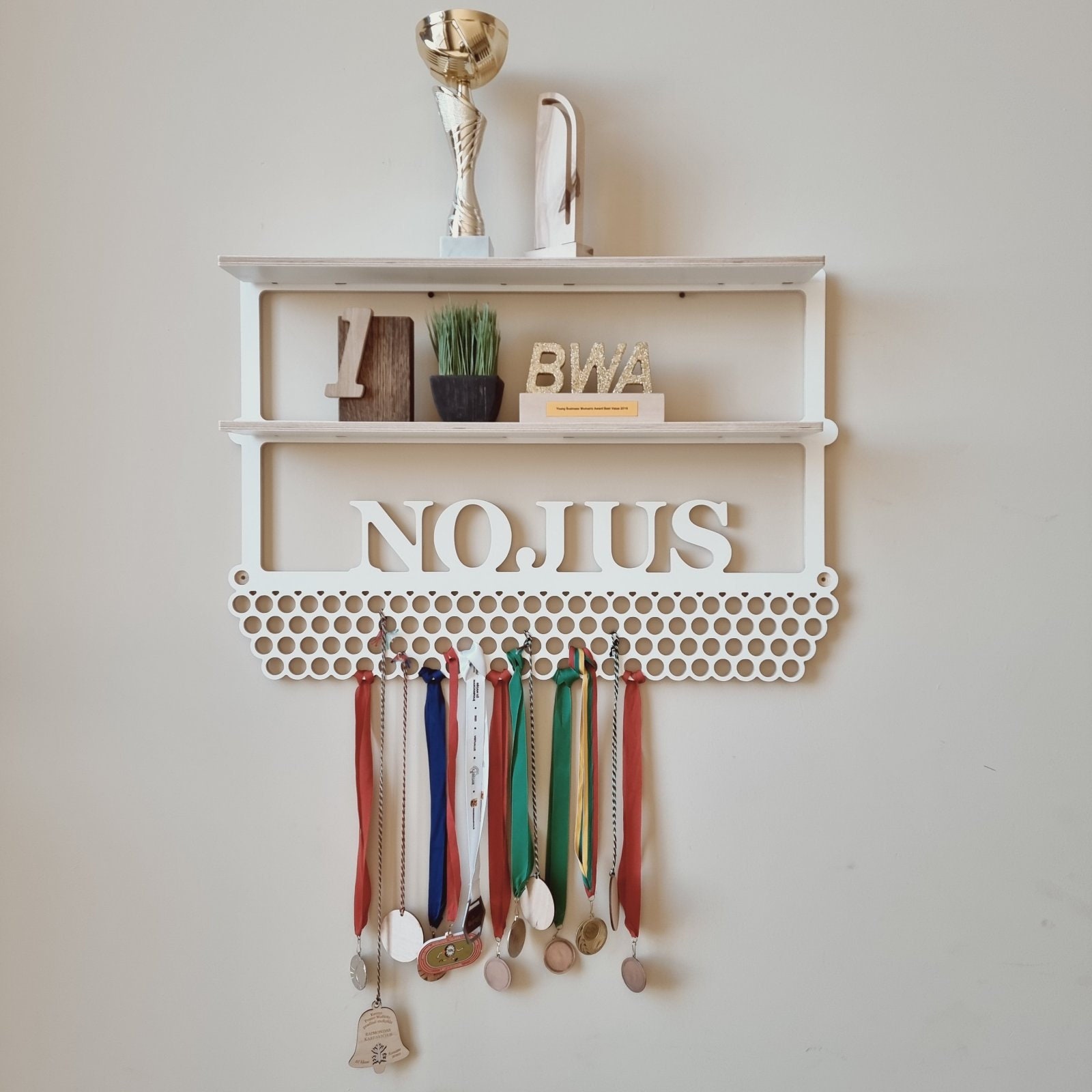 Medal display hanger, personalized Gift for kids Birthday, medal holder sports gifts, Medal rack, medal holder, custom trophy shelf for wall