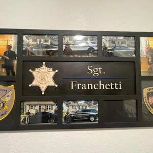 Regalo promozionale con cornice personalizzata, regali per pensionamento della polizia, regali per ufficiali di polizia, regali per vice sceriffo, sergente di polizia, regali militari dell&#39;esercito