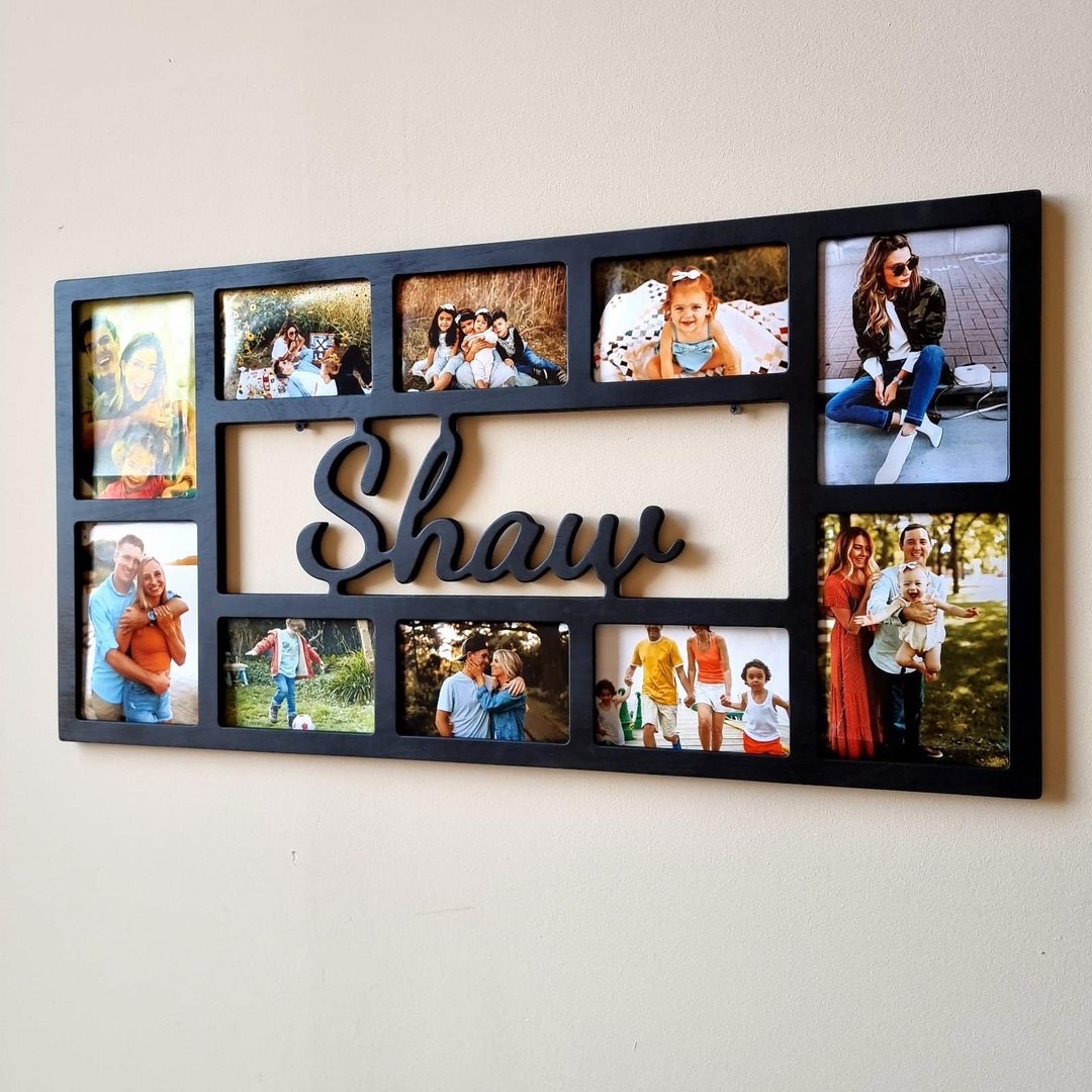 Custom Photo Frame Collage Wooden Multiple Picture Frame With 10 Photos