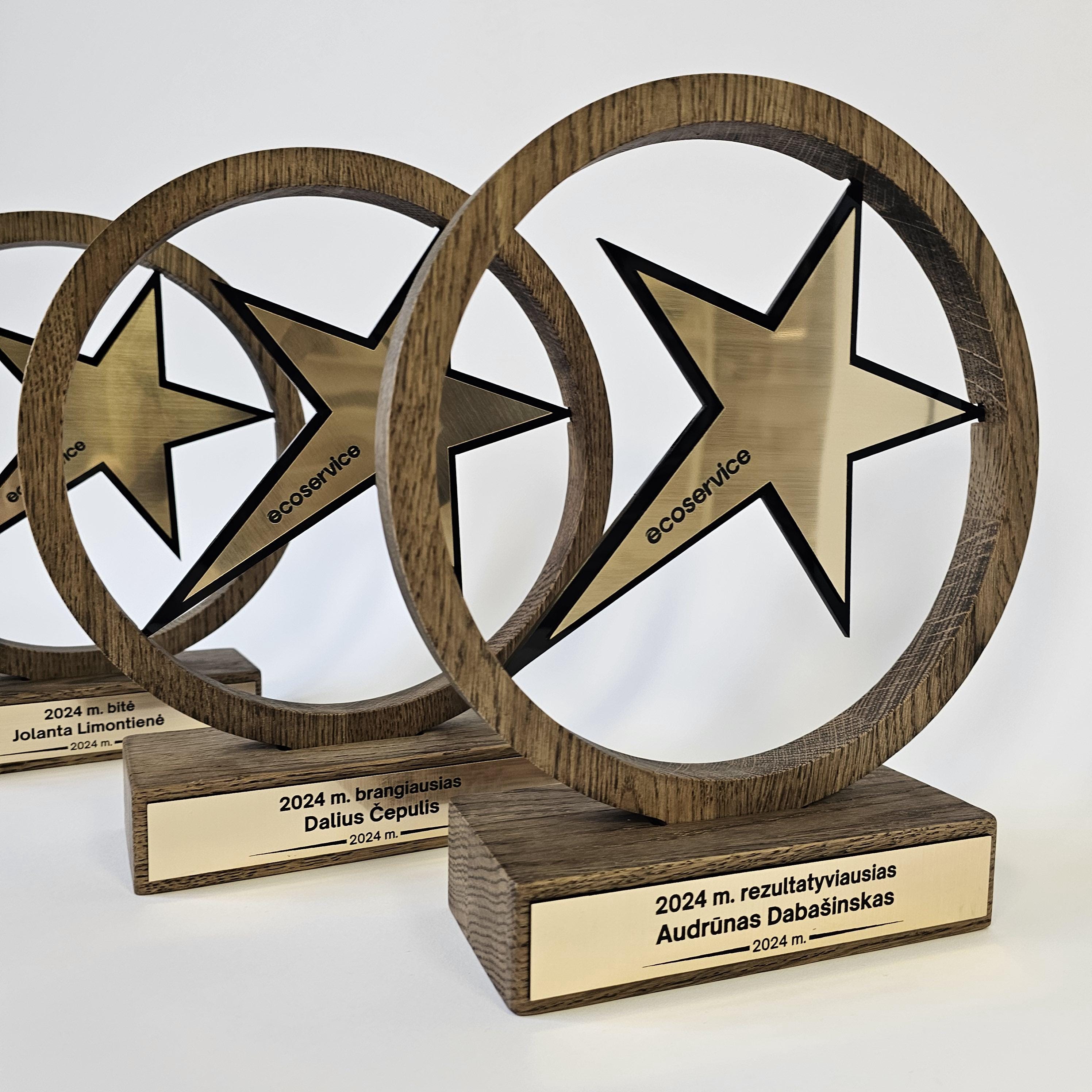 Business Star award - Appreciation trophy, Custom award, Plaque award, Bespoke award, Corporate award, Recognition award, Custom wood trophy
