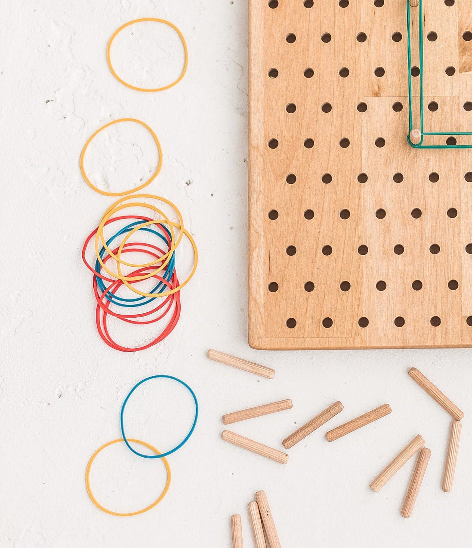 Colorful Rubber Bands Addition to Wood Geoboard Pegboard for Etsy