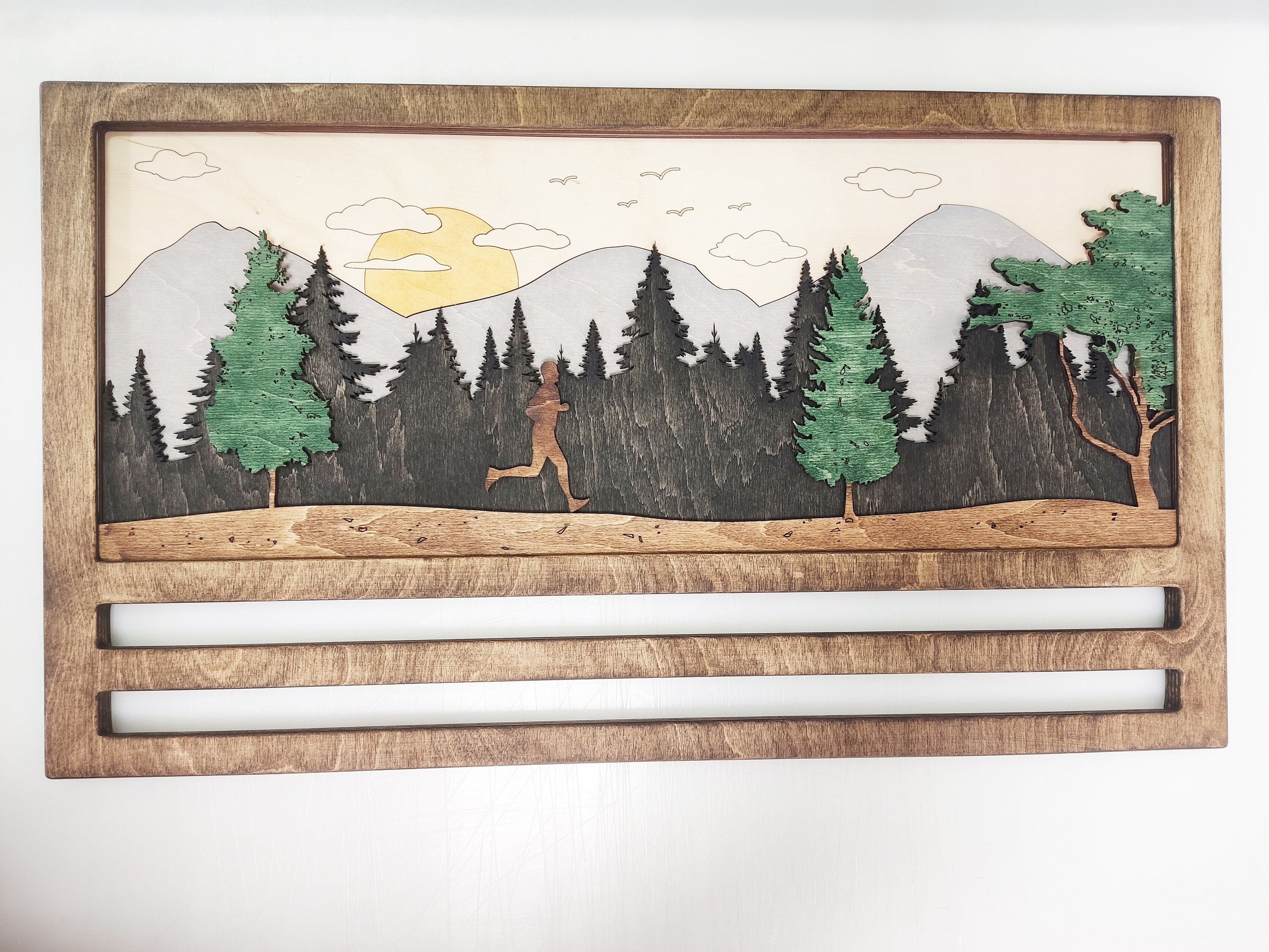 CREATCABIN Porta Medaglie Da Parete Per Boxe - Espositore Da 60+ Medaglie Con Ganci In Metallo, 40x15cm - Foto 3