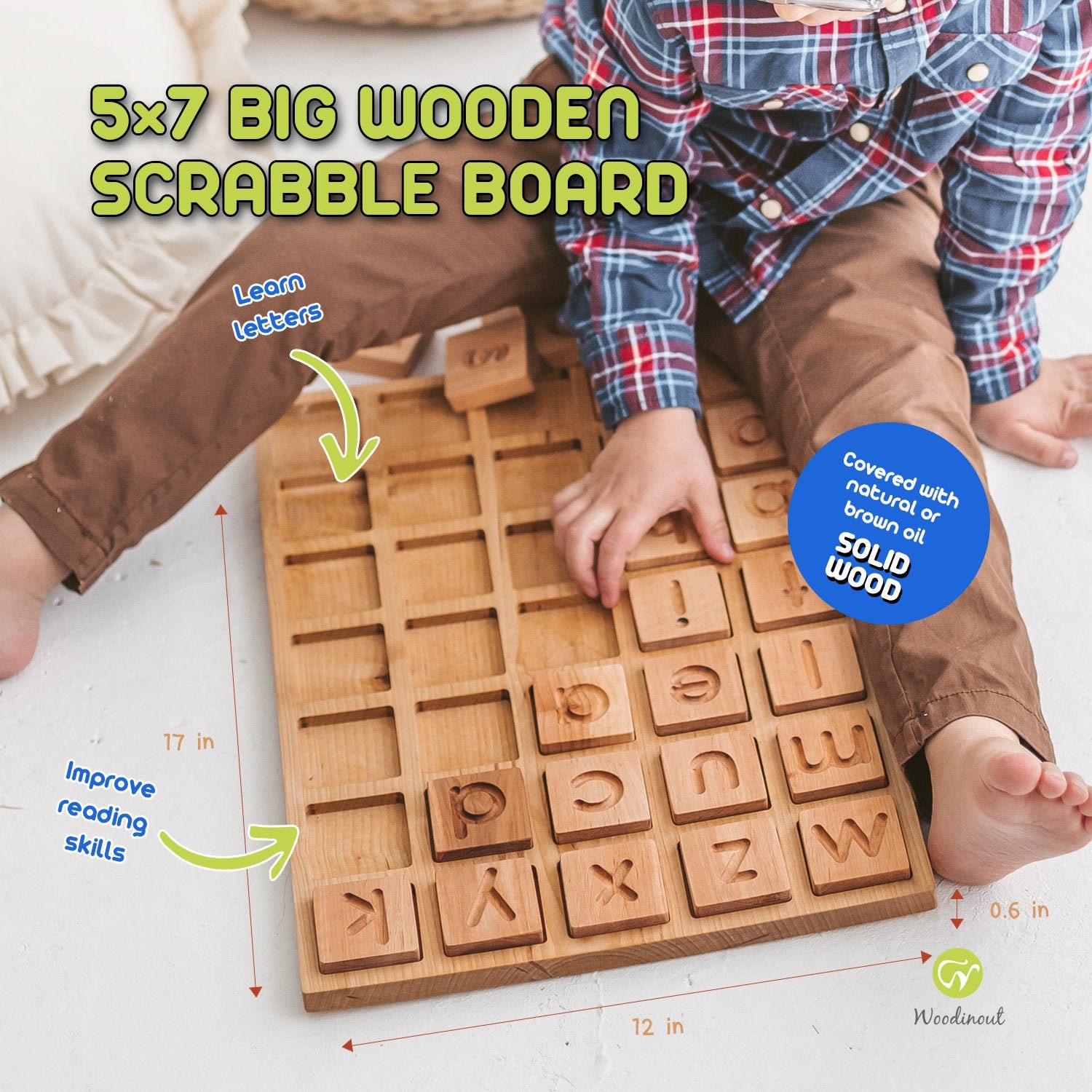 Wooden Games for Spelling Scrabble Tiles and Board Perfect Etsy UK