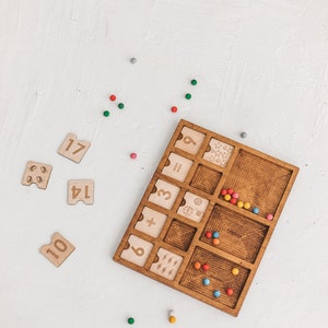 Wooden Math and Counting Tray for Homeschool and Kindergarten ...