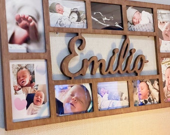 Wooden Photo Collage Frame, Collage Picture Frame, Multi Picture Frame, Wall Picture Frames, Housewarming Gift, welcoming gift