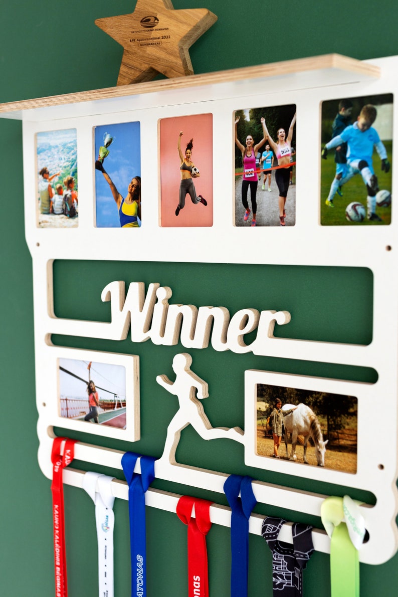 Custom Medal Display Holder and Photo Frame in One - Trophy Shelf ...
