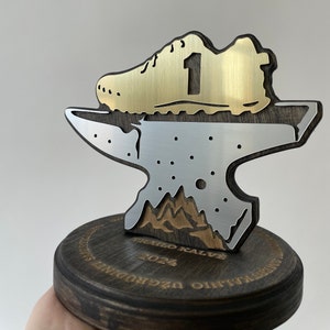 Wooden Sneaker Trophy, Golden shoe award, Engraved Custom Wooden Trophy, Unique Handcrafted Award, Running award, Sports award, Shoe award