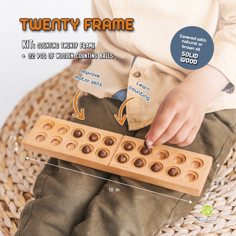 Twenty Frame by Montessori Math Materials - Wood Numbers and Counting ...