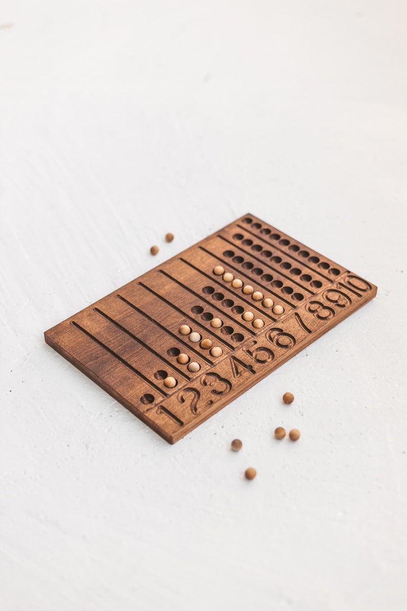 Personalized Montessori Math Toy, Wooden Number Counting Board for ...