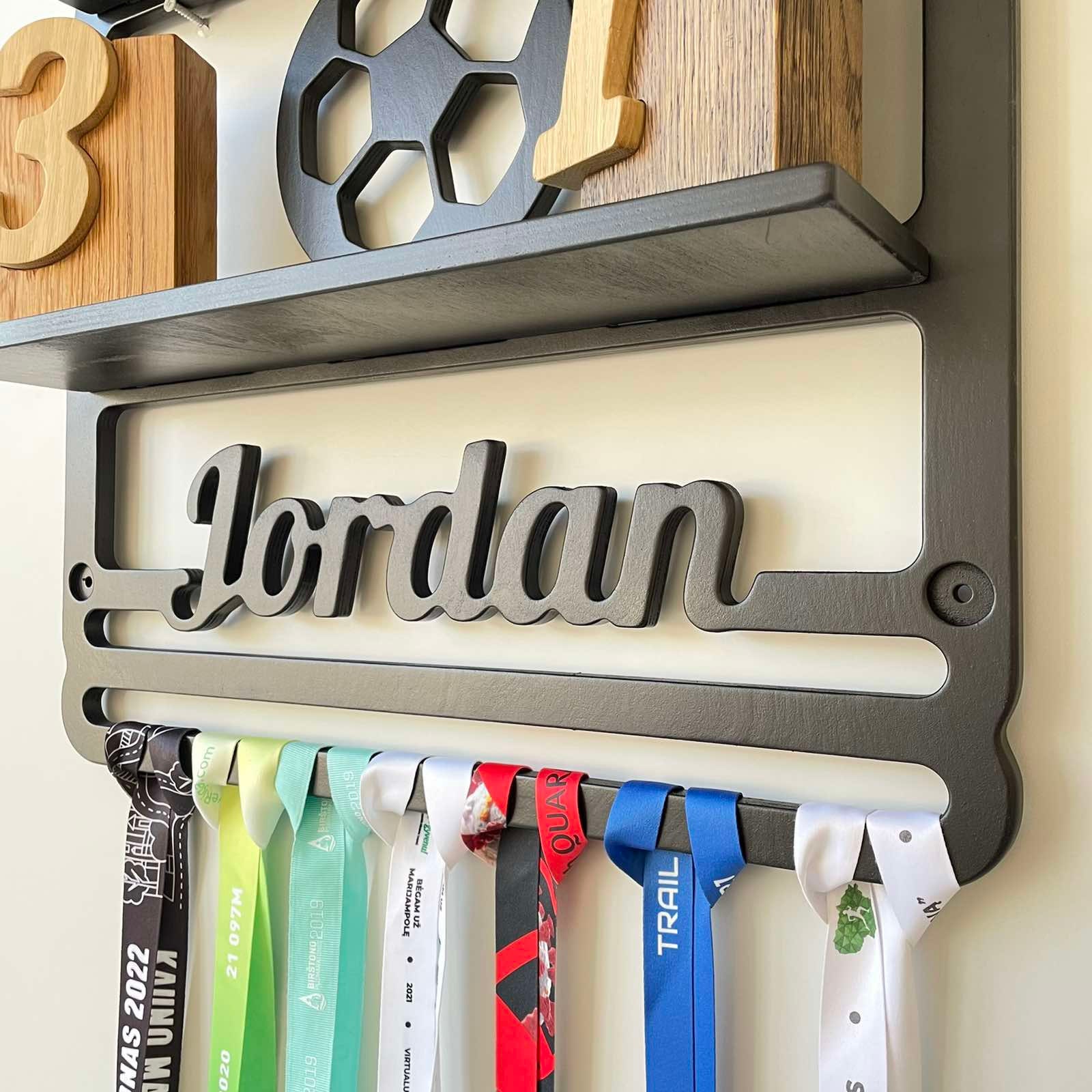 Trofee- en Medaille-displayplank, Medaillehanger-display en Trofeeplank