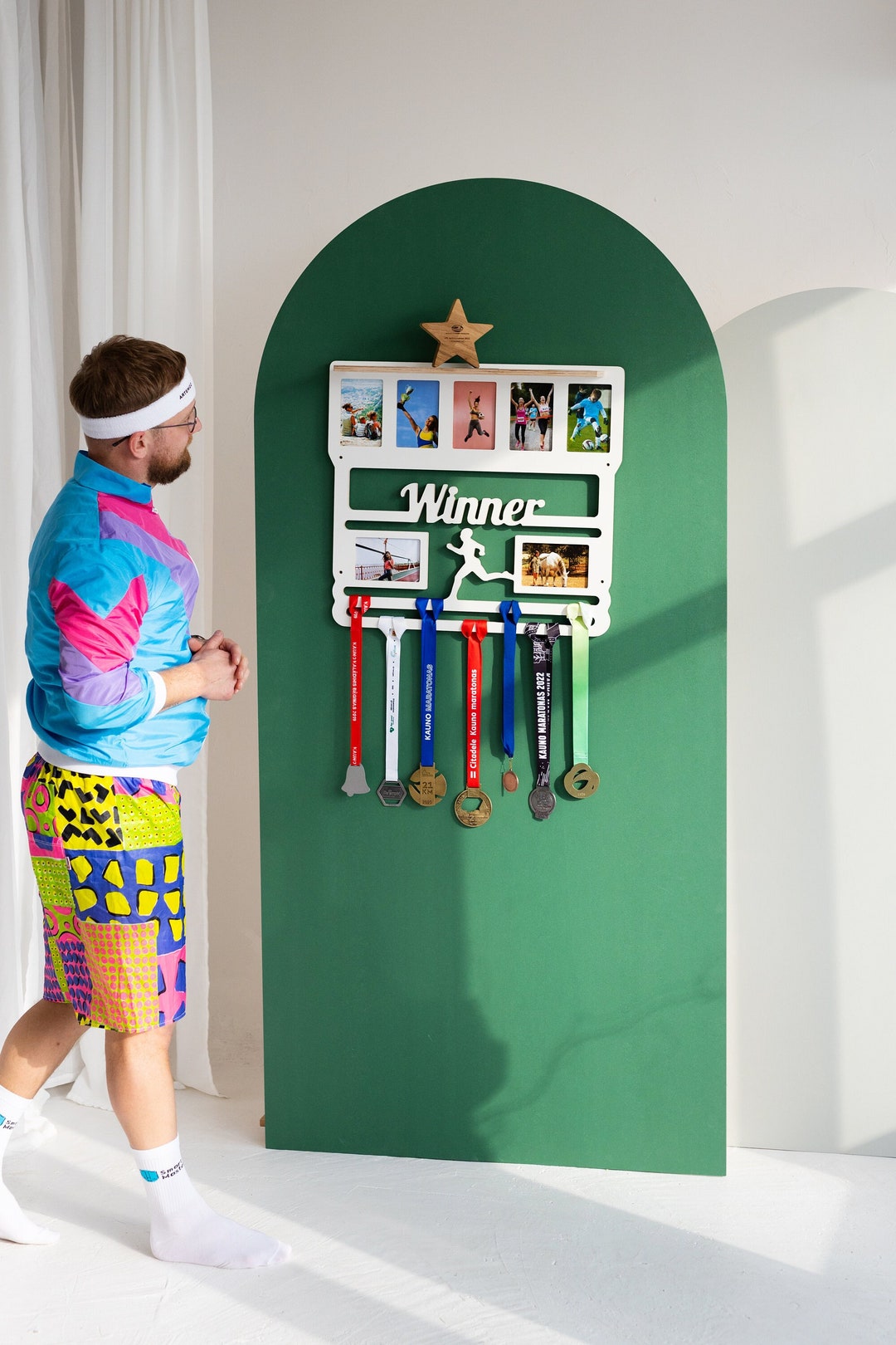 Personalized Medal Hanger and Photo Frame - Handmade Running Medal ...
