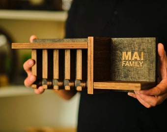 Mail and Key Organizer Key holder for wall Entryway Decor, Modern key hanger with shelf, Minimalist home decor, Wooden key hanger wall decor