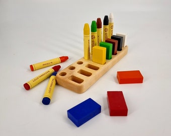 Montessori materials, Stockmar Crayons holder, Homeschool tools for Montessori classroom, holder for sticks or blocks - 4 different options