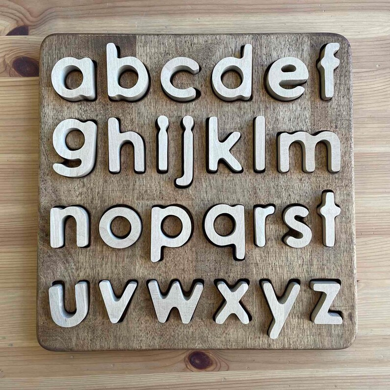 Wooden Alphabet Puzzle Montessori Letters for Toddlers and | Etsy
