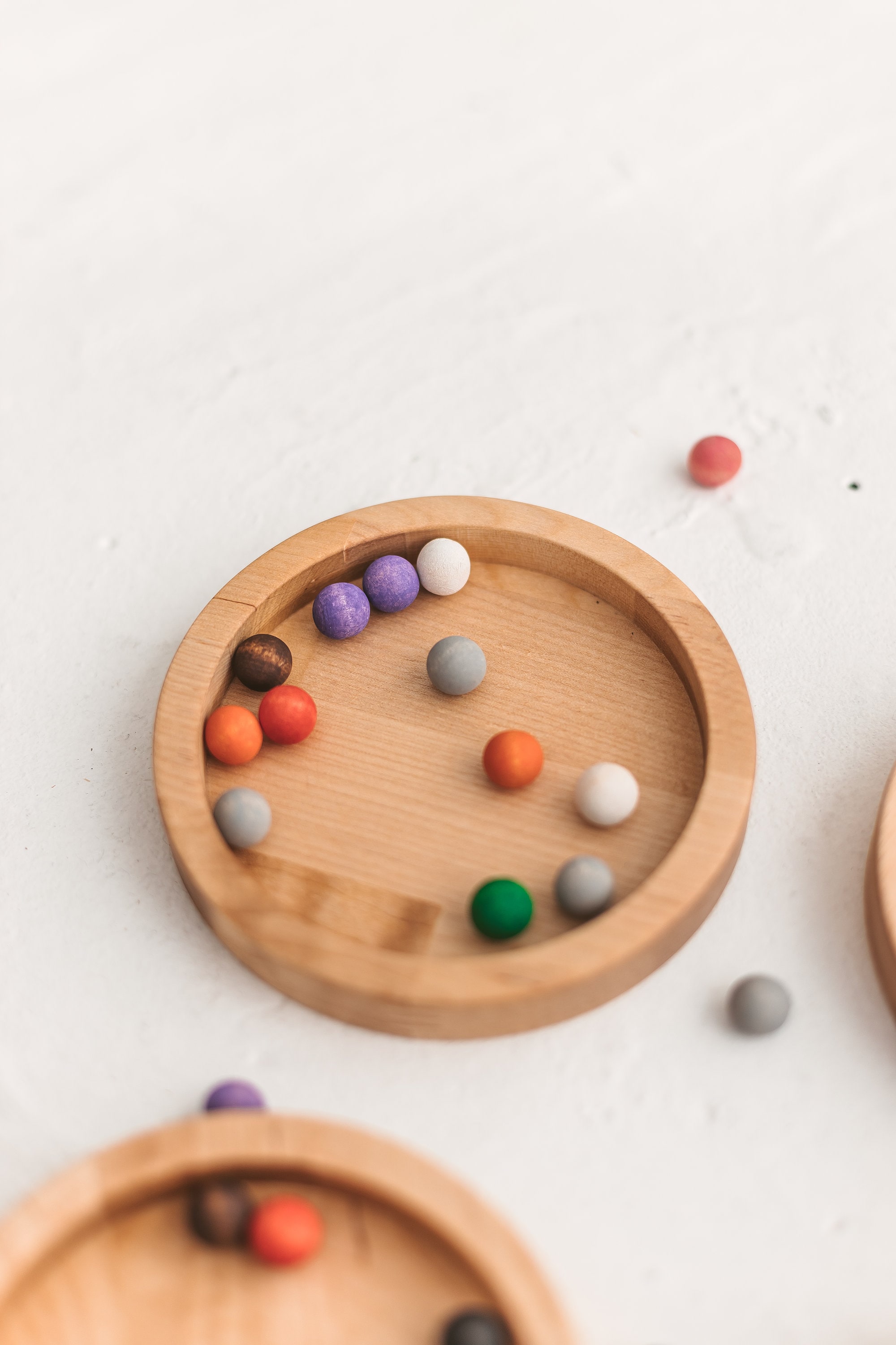 Wood round tray 4 different sizes wooden plate set Etsy