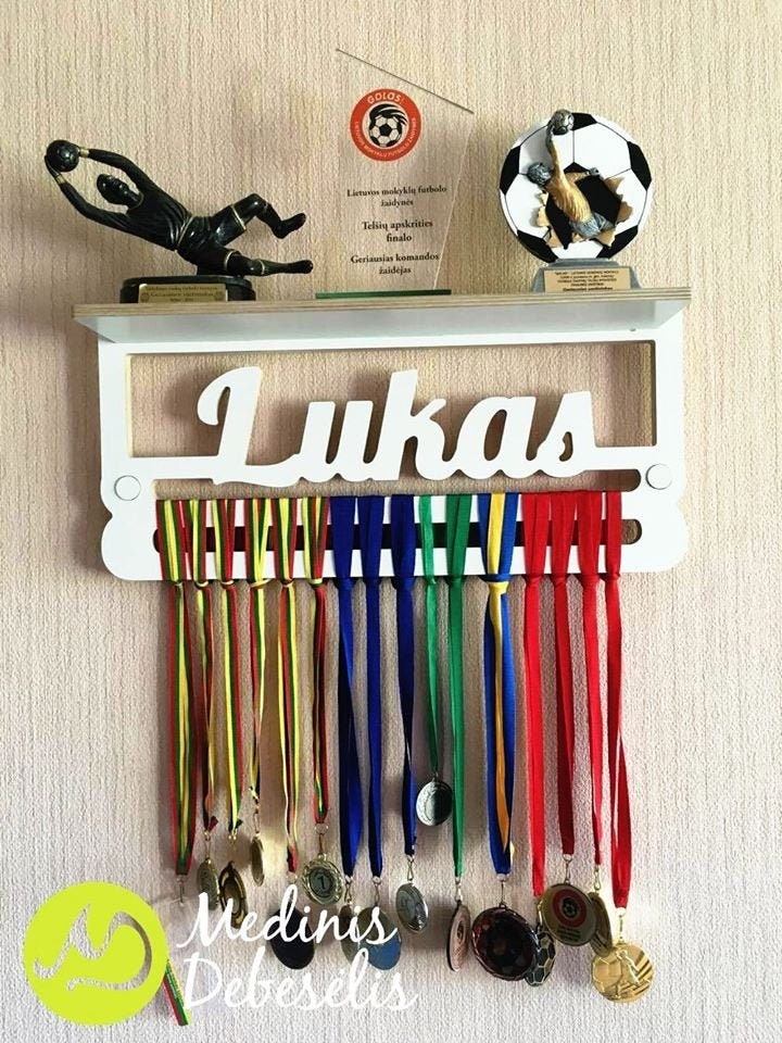 Wooden Medal Hanger Display Made to Order Stained Wood 60cm x 30cm 