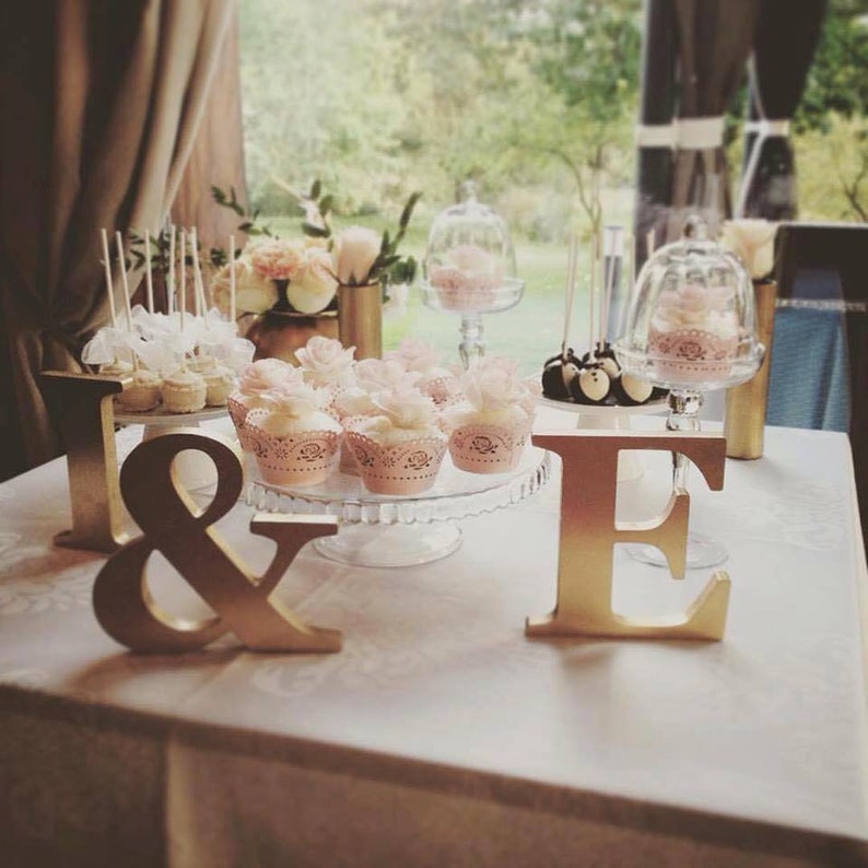 Wedding initials Rustic wedding decor Personalized bride and groom sign Wood letters