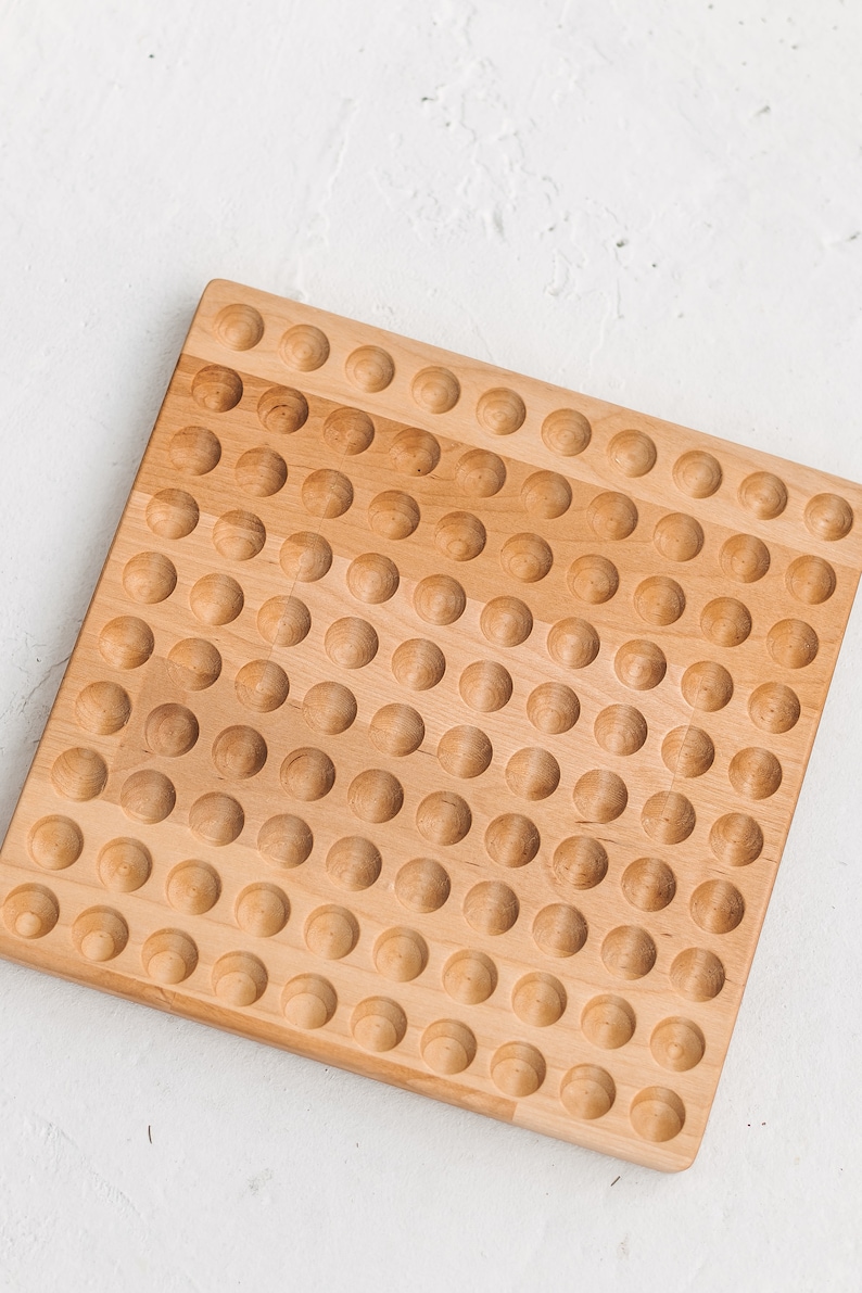 Montessori 100 board - frame, wooden, handmade