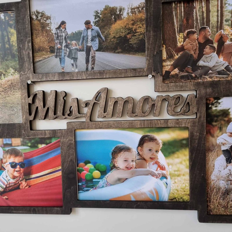 Custom collage picture frames, multiple picture frame, wooden multi photo frame, wooden wall decor, personalized family gift, wood signs