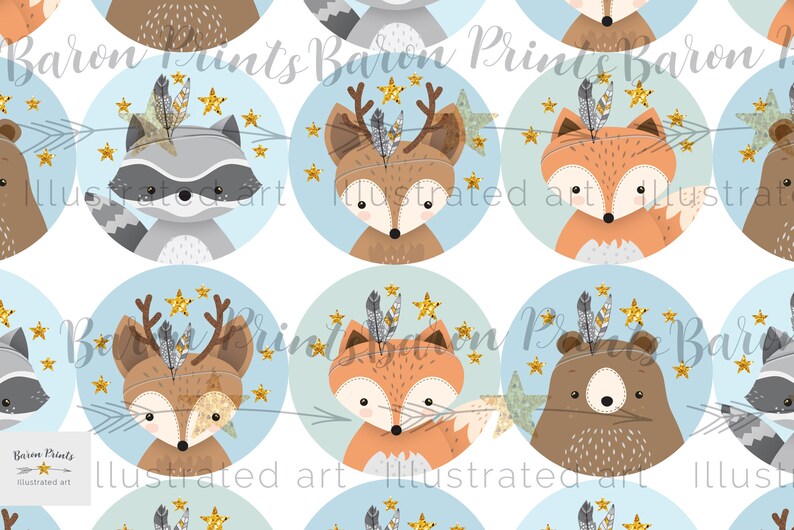 Woodland party decor Woodland animals Woodland baby shower Woodland Animal Cupcake Topper Woodland flag banner Woodland nursery banner