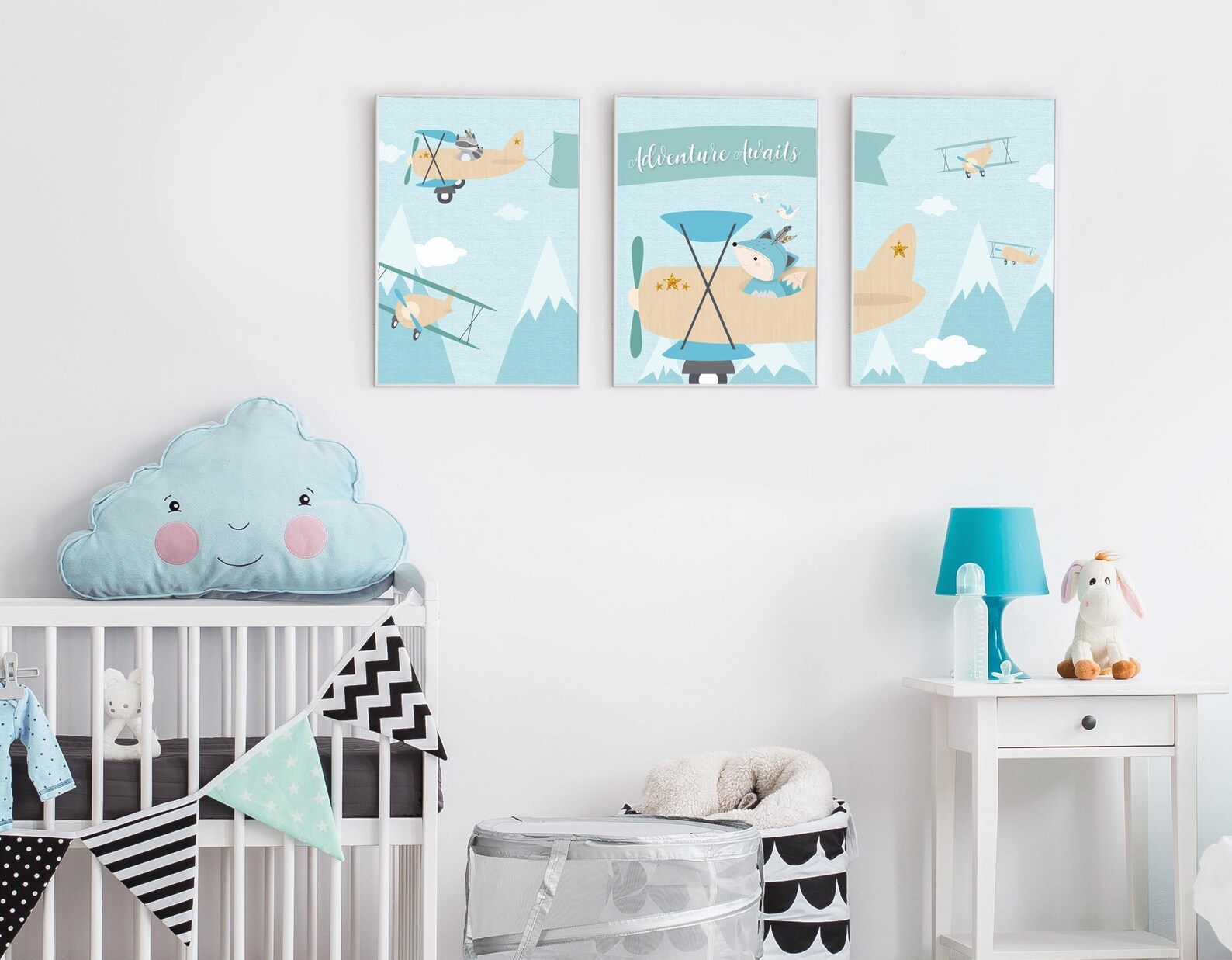 Baby Boy Nursery Airplane Nursery Plane Nursery Decor Etsy
