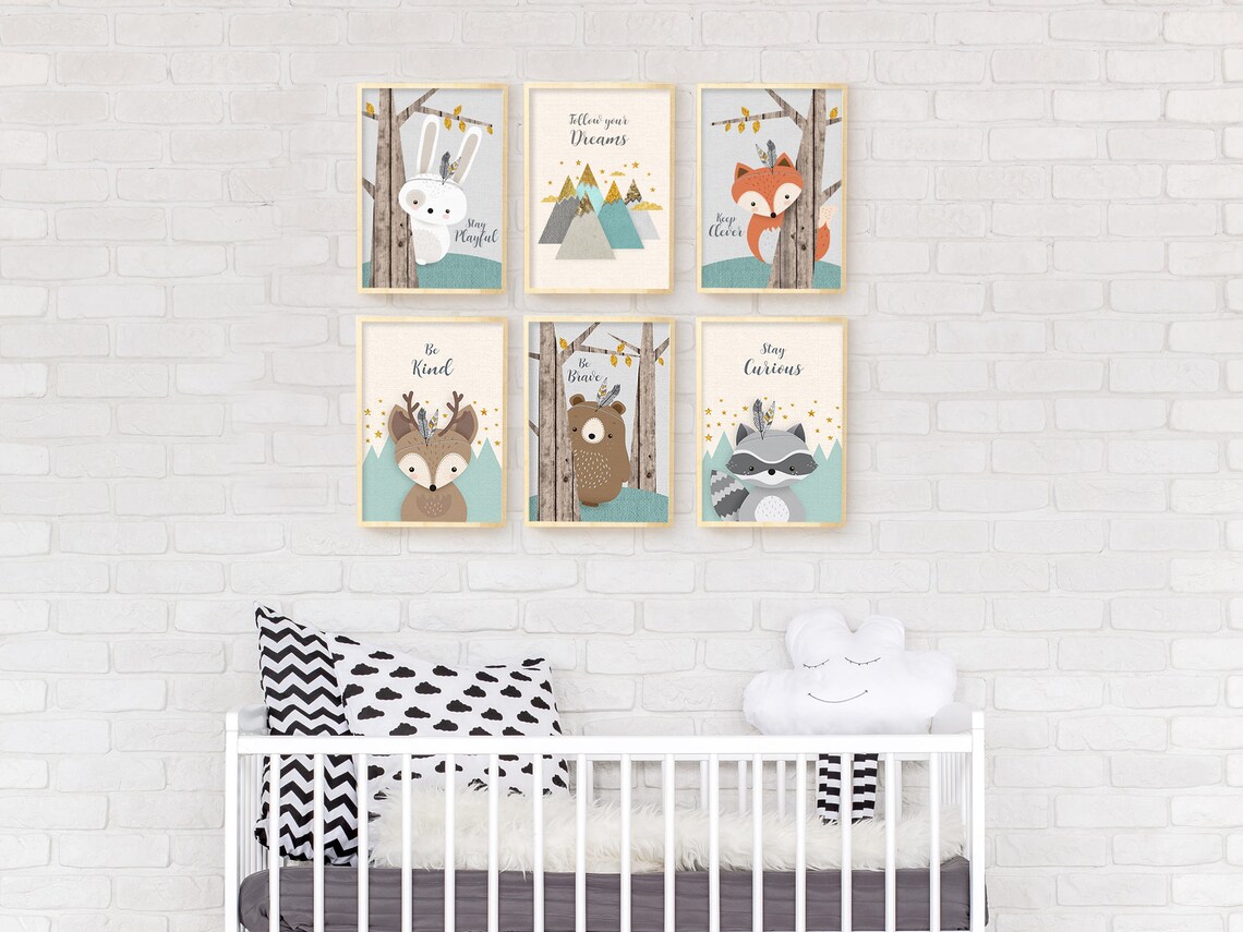 Woodland Nursery Boy Nursery Baby Boy Nursery Decor Etsy