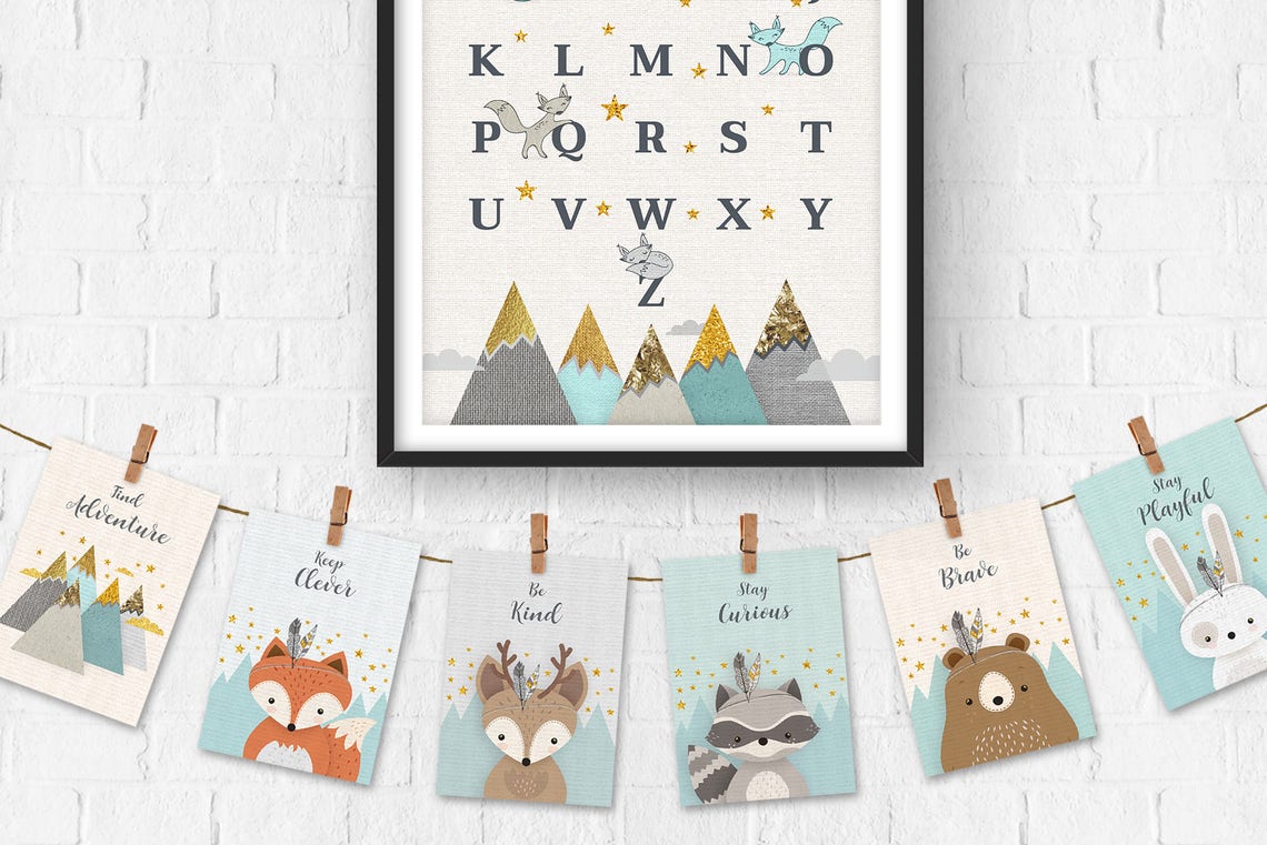 Printable Forest Friends Wall Art Set of 6 Etsy