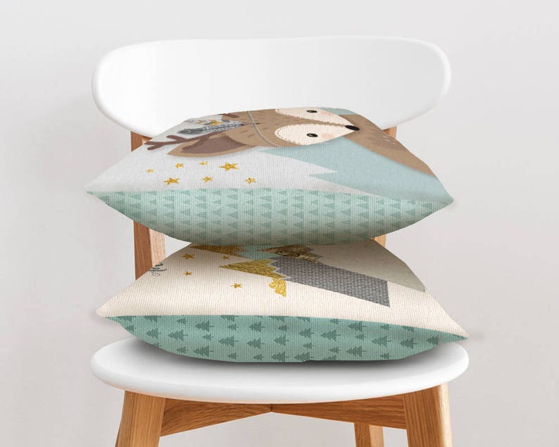 Mountains pillow Woodland Nursery Throw Pillow Woodland Etsy