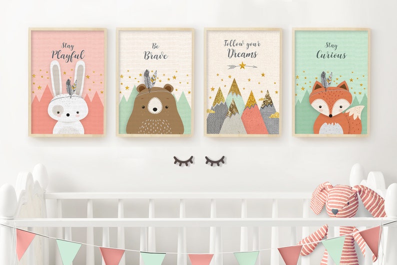 Printable woodland pets print mounted for nursery gender impartial graphic about Printable Woodland Animals named Printable woodland pets print established for nursery gender impartial