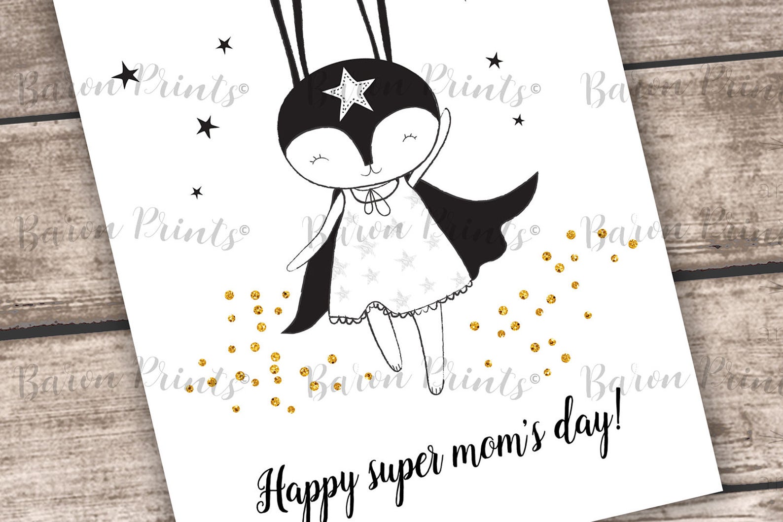Printable poster card bundle Superhero Mothers Day Card Mom | Etsy
