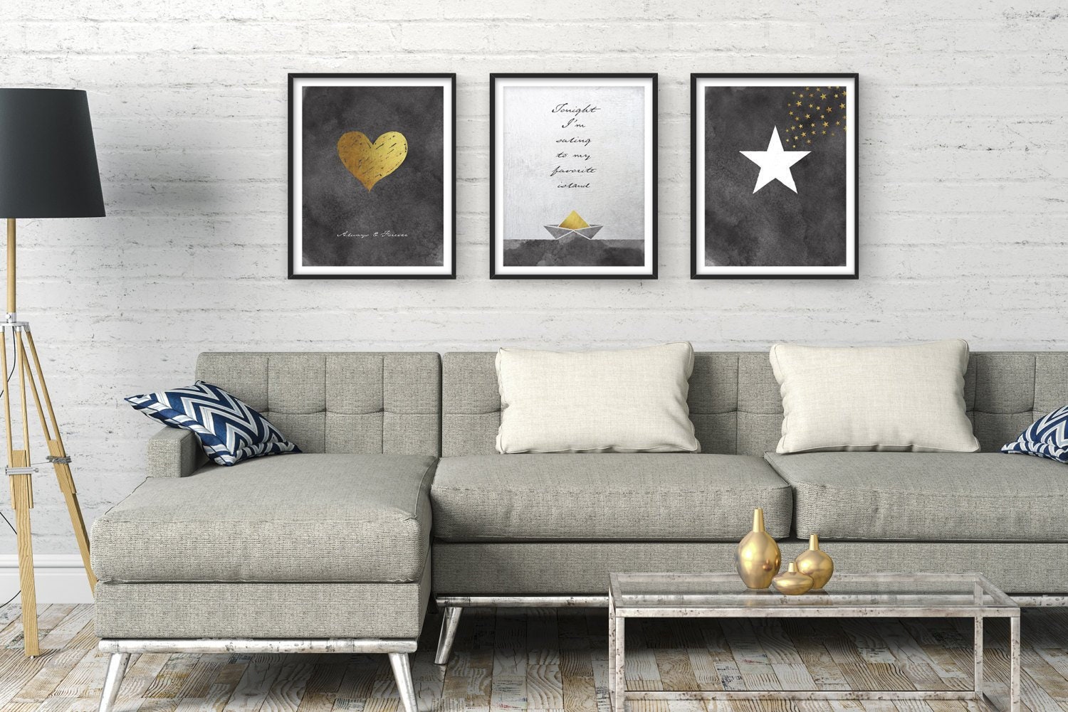 Modern living room decor living room printable set of 3 | Etsy