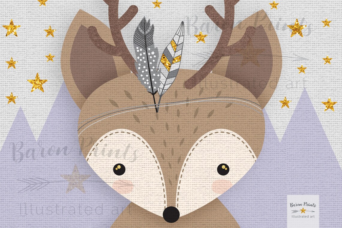 Woodland nursery animal canvas art baby animal canvas wall Etsy