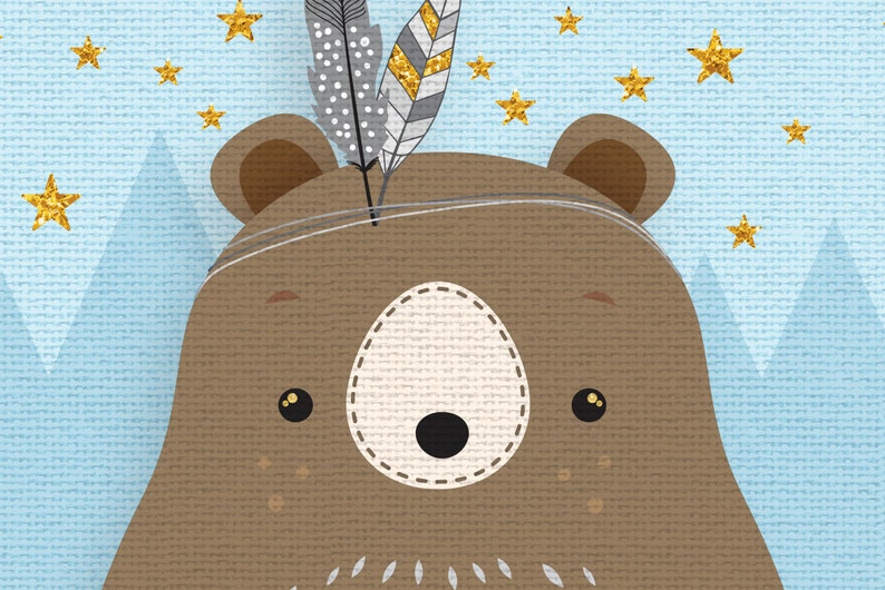 Nursery Bear Decor Nursery Art Baby Woodland Decor Woodland Etsy