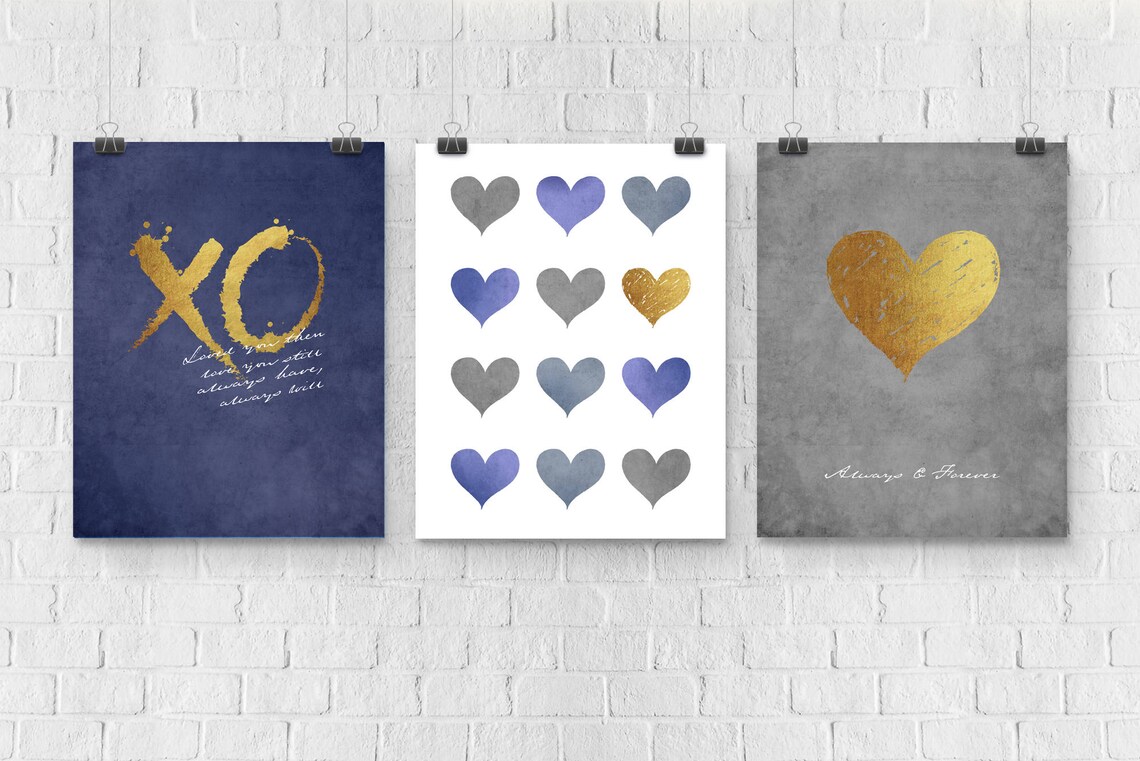 Bedroom Wall Art Set of 3 Wall art Wall decor Digital | Etsy